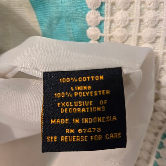 Just Taylor Turquoise Cream Sleeveless Dress Women’s Size 2 Lined - Picture 6 of 10